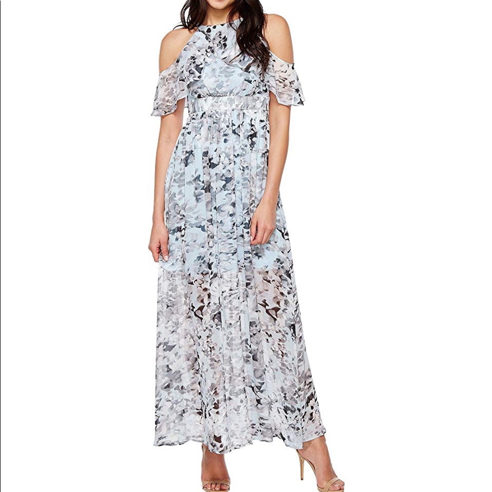 Vince Camuto Print Shoulder Maxi dress size 4